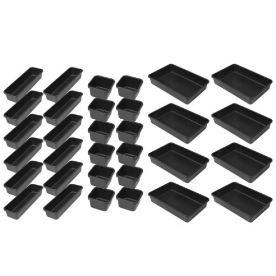 Toolbox organizing tray, black, 32 pieces